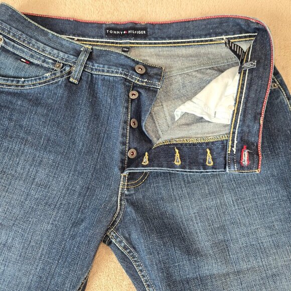 Y2K Tommy Hilfiger dark-wash straight-leg jeans European style 33/34 - Picture 5 of 13